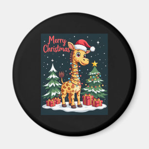 Imã Giraffe Feliz Papais noeis de Luz de Árvore de Nat