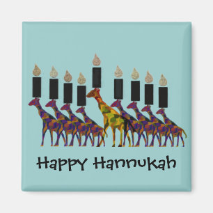 Imã Giraffe Hannukah Menorah Magnets