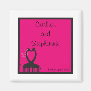 Imã Giraffe Heart Wedding Magnet Favor
