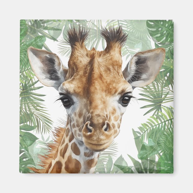 Imã Giraffe Jungle Background (Frente)
