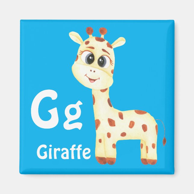 Imã Giraffe personaliza ABC: Carta G - Adicionar seu n (Frente)