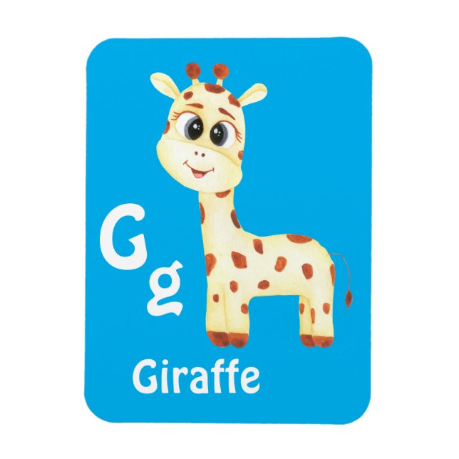 Ímã Giraffe personaliza ABC: Carta G - Adicionar seu n (Vertical)