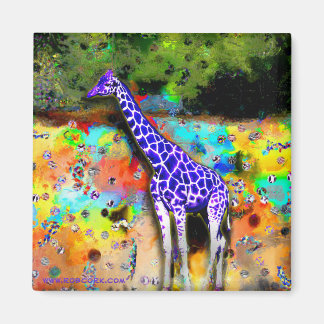 Imã Giraffe Purple Psychedelic Magnet