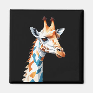 Imã Giraffe Vetor Art com Cores Vibrantes