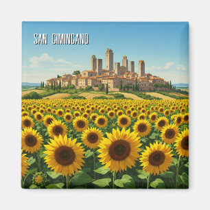 Imã Girassóis em San Gimingano Itália Viagem