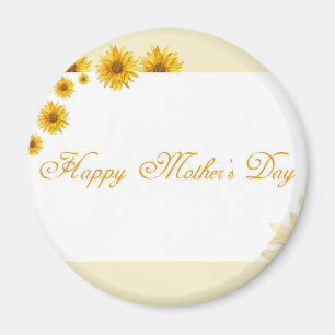 Imã Girassóis Feliz Dia de as mães Saudação Floral