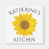 Girassol Amarelo com Cozinha de Nome Personalizado