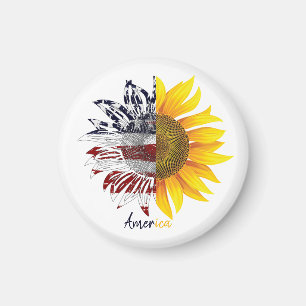 Imã girassol bandeira americana