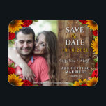 Ímã Girassol e Rosas Fotografia Leve da Madeira Rústic<br><div class="desc">Girassol e Rosas Foto Luminosa Rústica De Madeira. Edite os detalhes e insira a sua foto favorita e termine!</div>