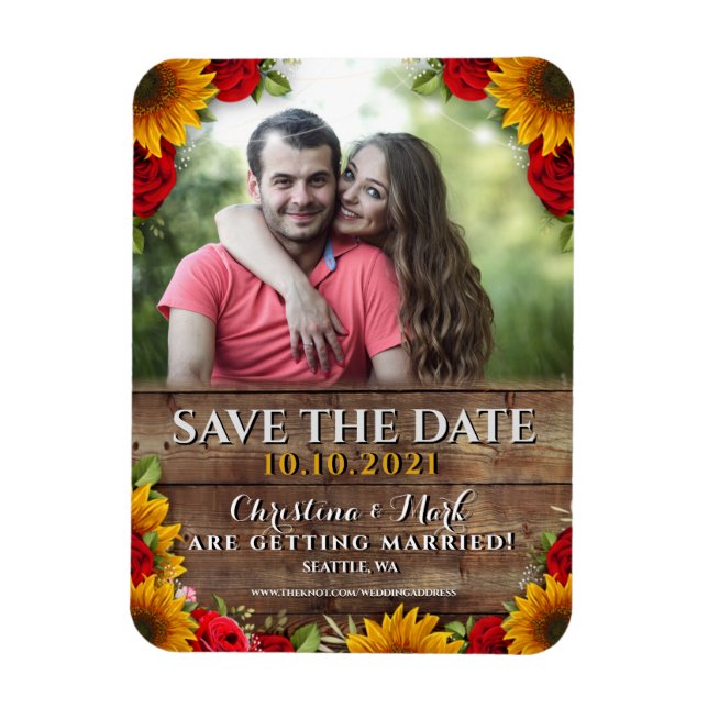 Ímã Girassol e Rosas Luzes de madeira russa (Vertical)