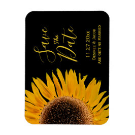 Ímã Girassol Negro Amarelo Russo Salvar a Data