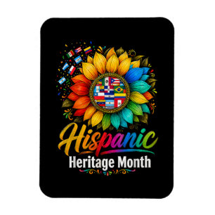 Ímã Girassol Países Latinos Mês da Herança Hispânica