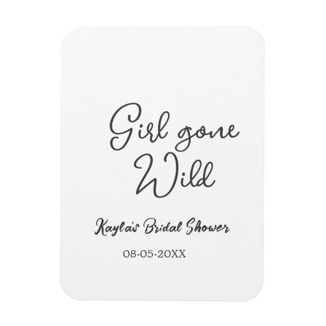 Ímã Girl gone wild bridal shower name date simple mini (Vertical)
