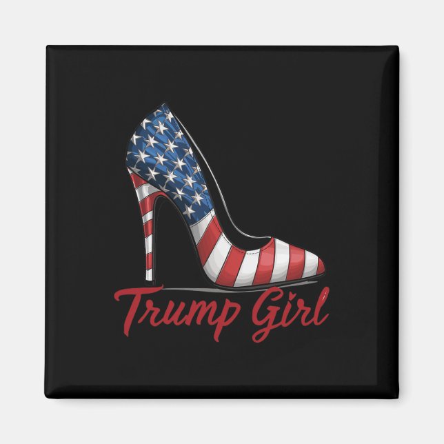 Imã Girl High Heel Stilettos American Flag Trump 2024 (Frente)