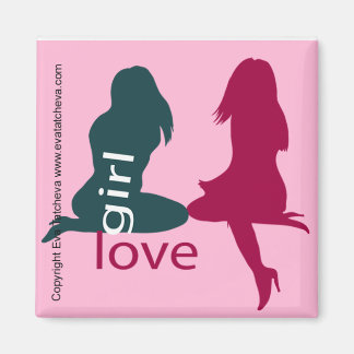 Imã 'Girl Love' Designer Fridge Manget