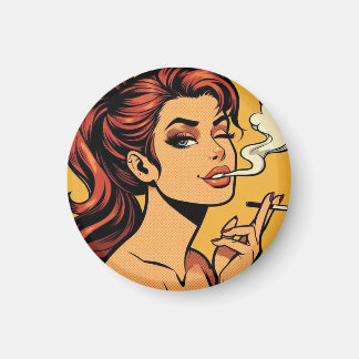 Imã Girl Stoner | Comic book pop art | Smoking lovers