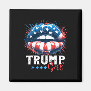 Imã Girl Trump 2024 Eletion U's American Flag