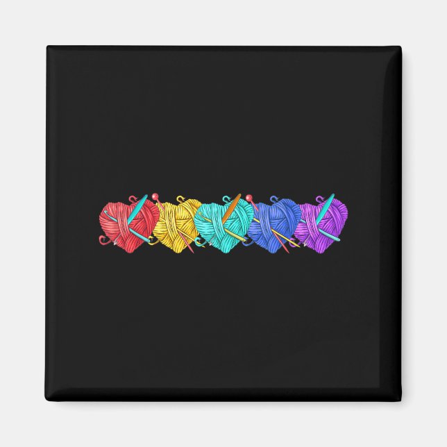 Imã Girl Women's Yarn Crochet Knitting Funny Gift  (Frente)