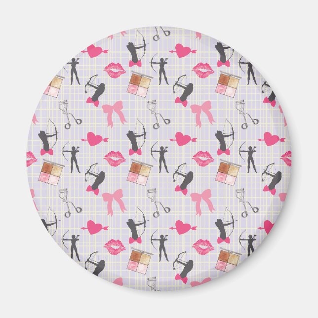 Imã Girls Archery - Girly Hearts and Makeup (Frente)