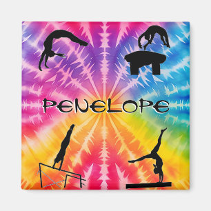 Imã Girls Gymnastics Rainbow Tie-Dye