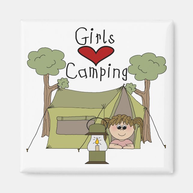 Imã Girls Love Camping (Frente)