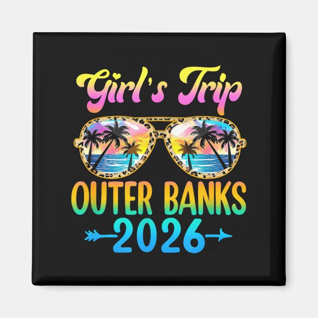 Imã Girl's Trip Outer Banks 2026 Summer Vacation Sungl (Frente)