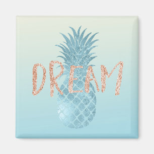 Imã Girly Aqua Glam Tropical Pineapple Sonho Rosa    
