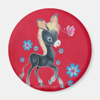 Imã Girly Baby Donkey Com Flores