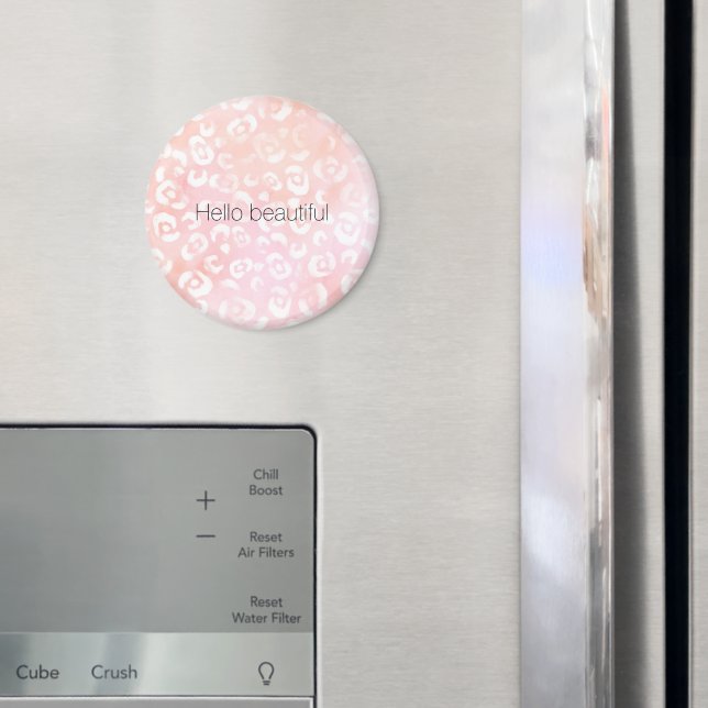 Imã Girly Blush Pink Peach Gold Leopard Animal (In Situ (Fridge))