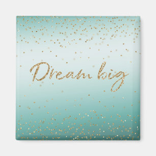 Imã Girly Glam Dourado Sparkle Confetti Mint Glitter