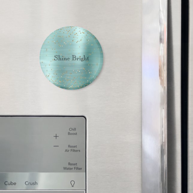 Imã Girly Mint Dourada Glam Sparkle Confetti (In Situ (Fridge))