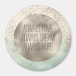 Imã Girly Mint Dourado Ombre Leopard