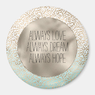 Imã Girly Mint Dourado Ombre Leopard