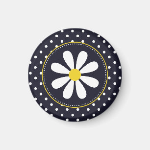 Imã Girly Mod Daisies e Bolinhas