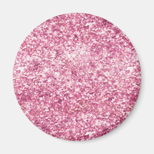 Imã Girly Pink Glitter Confetti (Frente)