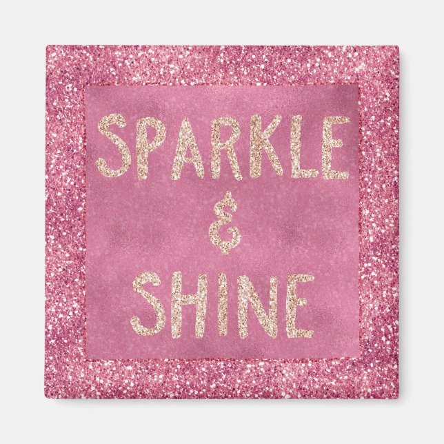 Imã Girly Pink Glitter Sparkle (Frente)
