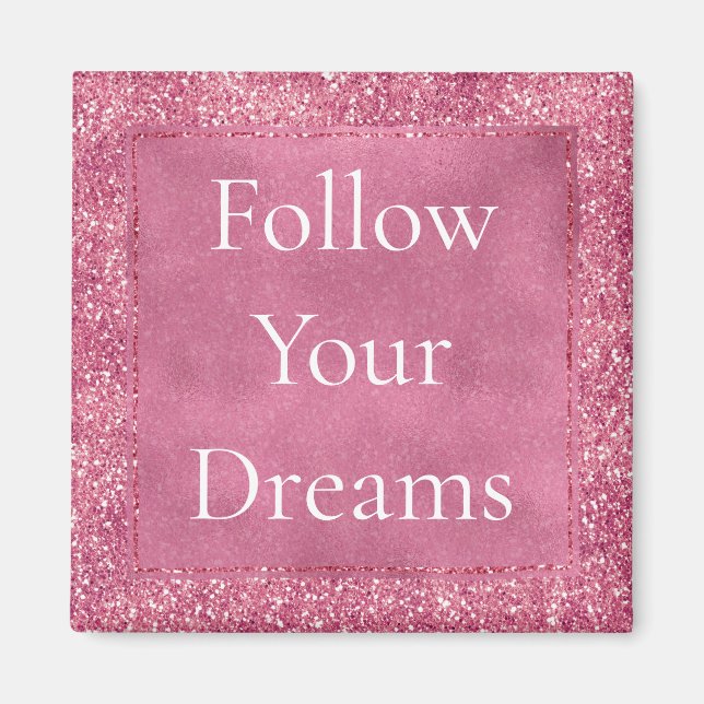 Imã Girly Pink Glitter Sparkle Glitz (Frente)