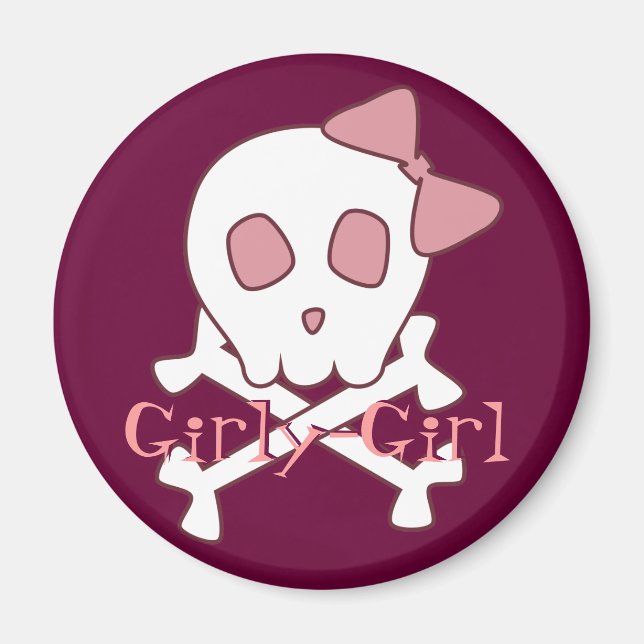 Imã Girly Skull Magnet (Frente)