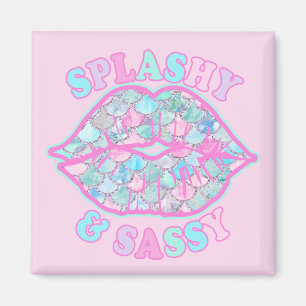Imã Girly Splashy & Sassy Rosa Turquesa Beijo de Serei