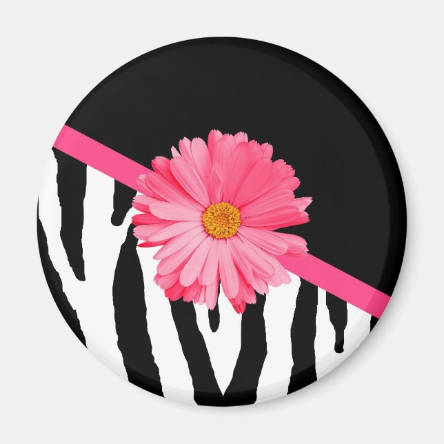 Imã Girly Zebra - Padrão Rosa-Rosa-Rosa-Rosa-Cinza Com (Frente)