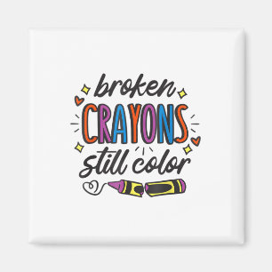 Imã Giz Crayons Quebrados Ainda Colorem Conscientizaçã