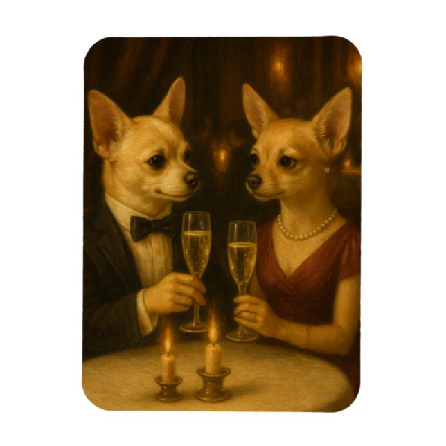 Ímã Gizmo’s Romantic Dinner – Champagne & Love (Vertical)