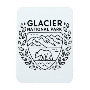 Ímã Glaciar National Park Bear Emblem