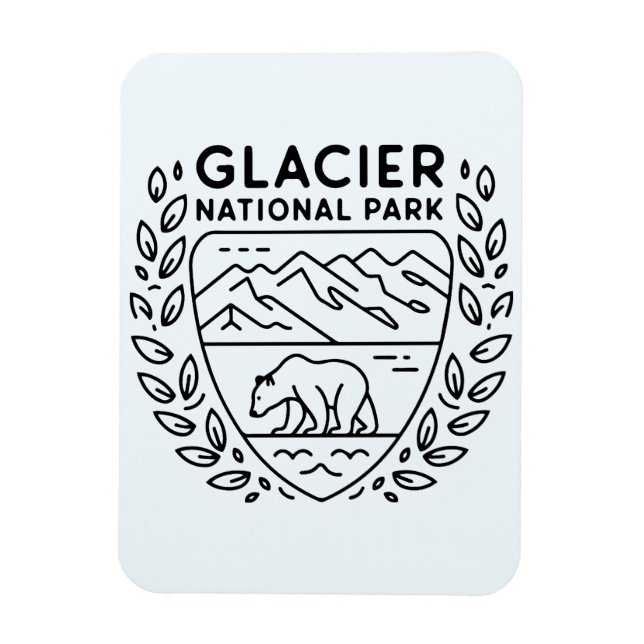 Ímã Glaciar National Park Bear Emblem (Vertical)