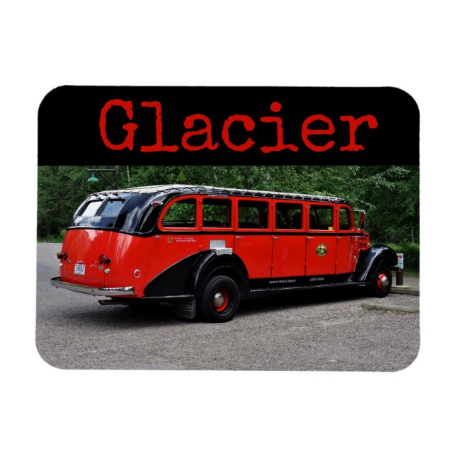 Ímã Glaciar National Park Red Bus (Horizontal)
