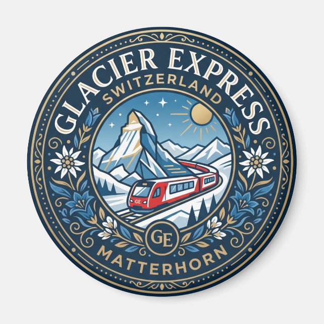 Imã Glacier Express & Matterhorn, Suíça (Frente)