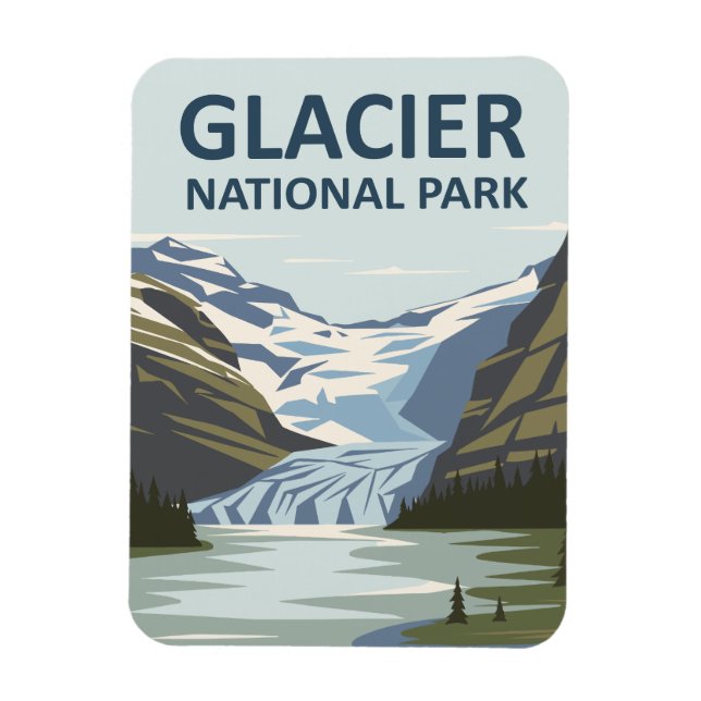 Ímã Glacier National Park Viagem Art (Vertical)