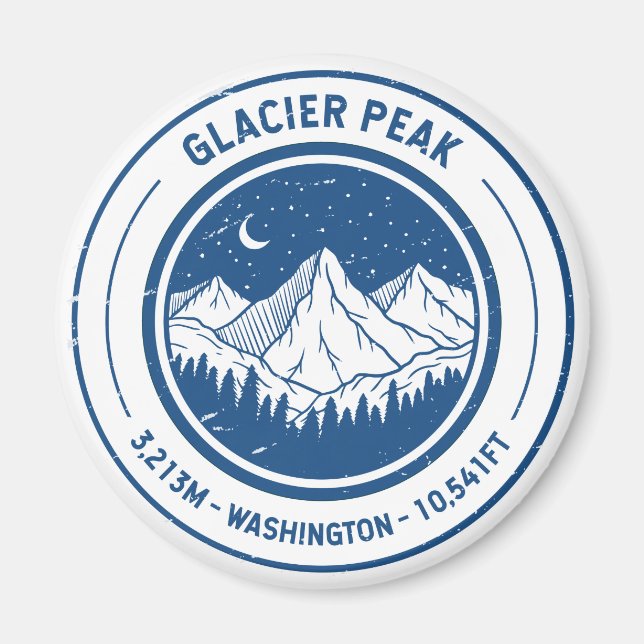 Imã Glacier Peak Washington - Viagem do Skiking em Was (Frente)