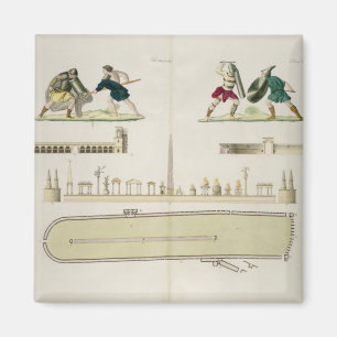 Imã Gladiadores e um plano do circo de Caracalla,