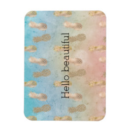 Ímã Glam Dourado Ananases Aqua Tinta Rosa